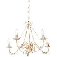 QAZQA Lustre intelligent blanc 5 lumières avec Wifi B35 - Giuseppe