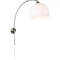 QAZQA Lampadaire arc mural intelligent en acier avec abat-jour blanc avec WiFi G125 - Bow