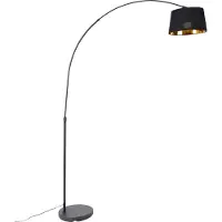 QAZQA Lampe d'arche intelligente noire avec or, avec Wifi A60 - Arc Basic