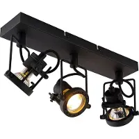 QAZQA Spot intelligent noir 3 lumières avec Wifi GU10 - Suplux