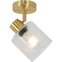 QAZQA Spot de plafond Art déco doré avec verre réglable - Laura