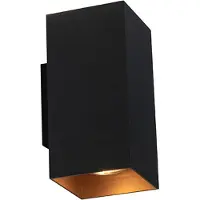 QAZQA Applique murale intelligente noire avec carré doré, incluant 2 ampoules GU10 Wifi - Sab
