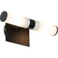 QAZQA Applique murale intelligente pour salle de bain noire IP44 2 lumières avec Zigbee G9 - Bath