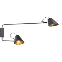 QAZQA Applique murale moderne intelligente noire 2 lumières réglable avec WiFi A60 - Lune