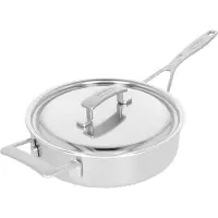 Demeyere Industry 5 Casserole basse avec couvercle D24cm 2.8lt, Poêle + casserole, Argent