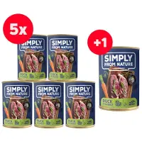 Simply From Nature Nourriture humide pour chien Canard avec carottes 6 x 400 g + 1 GRATUIT