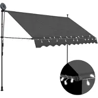 vidaXL Store rétractable manuel avec LED 250 cm Anthracite