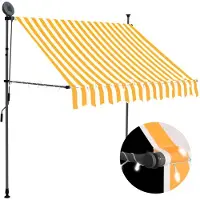 vidaXL Store rétractable manuel avec LED 100 cm blanc orange