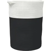 vidaXL Panier de rangement noir et blanc Ø49x65 cm coton