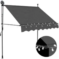 vidaXL Store rétractable manuel avec LED 100 cm Anthracite