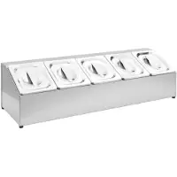 vidaXL Support Gastronorm avec 5 récipients GN 1/6 Acier inoxydable