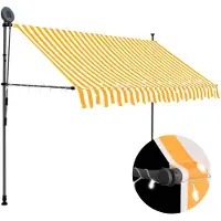 vidaXL Store avec LED 300 cm Weiß et Orange manuell ausziehbar