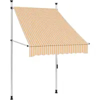 vidaXL Marquise rétractable Manuelle 100 cm Orange/Blanc Rayé