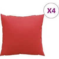 vidaXL Coussins de canapé lot de 4 rouge 60x60 cm tissu