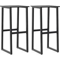 vidaXL Tabouret de bar 2 pcs. noir 38x38x80 cm Acier revêtu par poudre