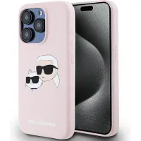 Karl Lagerfeld Klhmp15lskchpplp Iphone 15 Pro 6.1 Silicone Karl&choupette Phone Case Clair