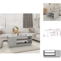 The Living Store Table basse gris béton 102x55x43 cm Bois composite