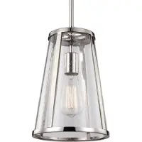 Elstead Lighting Suspension Harrow, nickel poli, 1xE27x60W, verre, dimensions : 137,1 x 20,3 x 20,3 cm, IP20, Feiss
