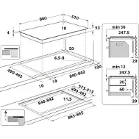 Whirlpool SMP 9010 C/NE/IXL Noir Intégré 86 cm Plaque avec zone à induction 10 zone(s)