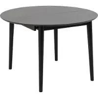 Ebuy24 Montreux table de salle à manger Ø115/154cm avec plateaux supplémentaires noir.