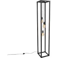 QAZQA Lampadaire intelligent noir 3 lumières avec Wifi G95 - Big Cage