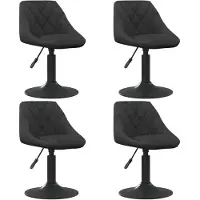 vidaXL Chaise de salle à manger 4 pcs. Pivotantes Noir Velours