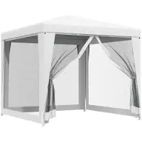 vidaXL Tente de réception avec 4 parois latérales en filet 2,5 x 2,5 m Blanc