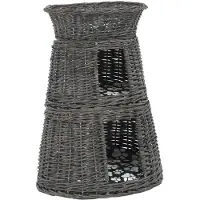 vidaXL Ensemble de 3 paniers pour chats avec coussin Gris 47x34x60 cm Saule naturel