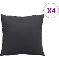 vidaXL Coussins de canapé lot de 4 noir 40x40 cm tissu