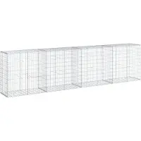 vidaXL Gabion avec couvercle 400x50x100 cm Fer galvanisé