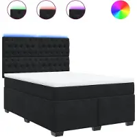 vidaXL Lit boxspring avec matelas noir 140x200 cm velours