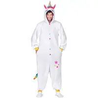 MOM Unicorn Kigurumi Costume With Hood And Tail Men Blanc S-M Enfants