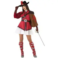 Atosa Mosquetera Costume Rouge XS-S Enfants