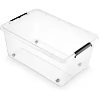 Orplast Conteneur transparent sur roulettes 40 L 39 x 58 x 25 cm