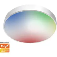Logilink SH0122 Plafonnier LED Wi-Fi Smart, compatible avec Tuya,blanc