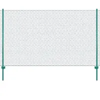 The Living Store Clôture grillagée avec poteaux acier 25 x 2 m Vert