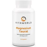 Vita-World GmbH Vitaworld taurate de magnésium | 120 gélules | 100% pur taurate de magnésium | 300 mg de magnésium par 2 gélules | vegan