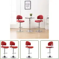 The Living Store Tabouret de bar 2 pcs. Simili cuir rouge vin