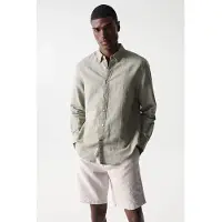 Salsa Jeans Cotton Linnen Regular Fit Long Sleeve Shirt Vert S Homme