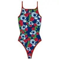 Turbo Roses&skulls Swimsuit Bleu 5XL Femme
