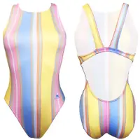 Turbo Pastel Stripes Swimsuit Jaune 3XL Femme