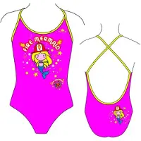 Turbo Firemer Maid Thin Strap Swimsuit Rose 9-10 Years Fille