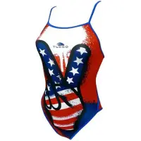 Turbo Victory Thin Strap Swimsuit Rouge 9-10 Years Fille