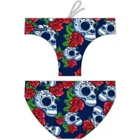 Turbo Roses & Skulls Swimming Brief Bleu 2XL Homme