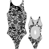Turbo Stickers Pro Resist Swimsuit Blanc,Noir 5-6 Years Fille