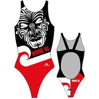 Turbo Maori New Zealand Pro Resist Swimsuit Rouge,Noir 4XL Femme