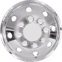 Carpoint Jeu d'enjoliveurs chromés - Forme bombée 16" - Jeu complet - 4 enjoliveurs - Anneau de fixation robuste - En plastique ABS résistant aux chocs