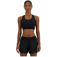 New Balance Sleek Medium Support Pocket Medium Impact Sports Bra Noir L Femme