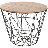 Atmosphera Table basse en métal Kumi noir 38 cm