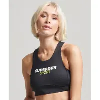 Superdry pour femme. WS311591A Soutien-gorge Core Active noir (L), Sport, Multisport, Polister recyclé, Durable